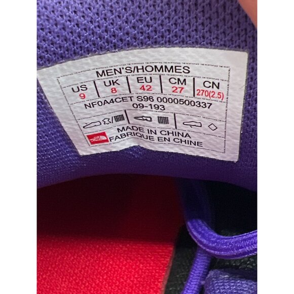 The North Face Mens Trail Running Shoes Size 9 Purple & Black Mesh Athletic Snea - Picture 9 of 9